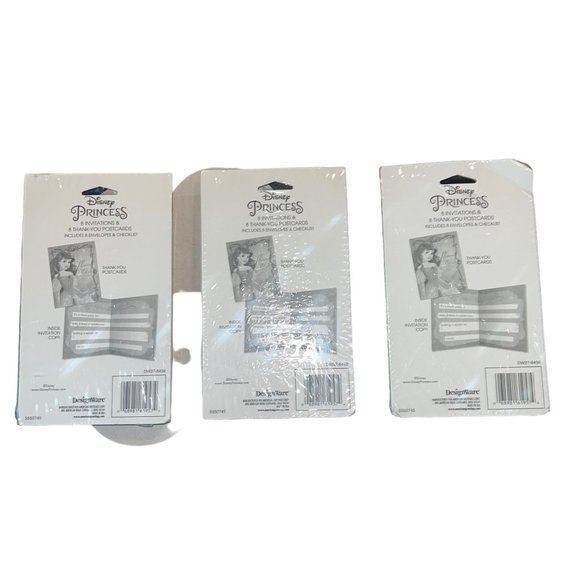 3 NIP American Greetings Little Mermaid Ariel Birthday Invitations Thank You - Picture 4 of 6